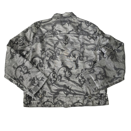 Gray Floral Paisley Vintage Resort Cottage Light Jacket Whimsy Goth Chic Rock 2