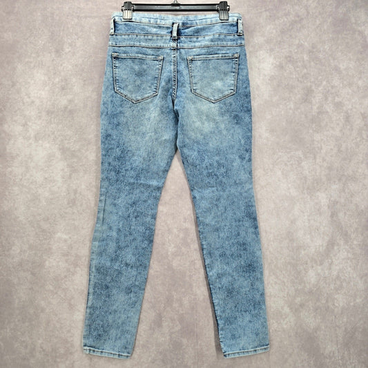 Blue Button Up 90s Vintage Skinny Jeans Denim Straight Leg Y2K Pants Size 9