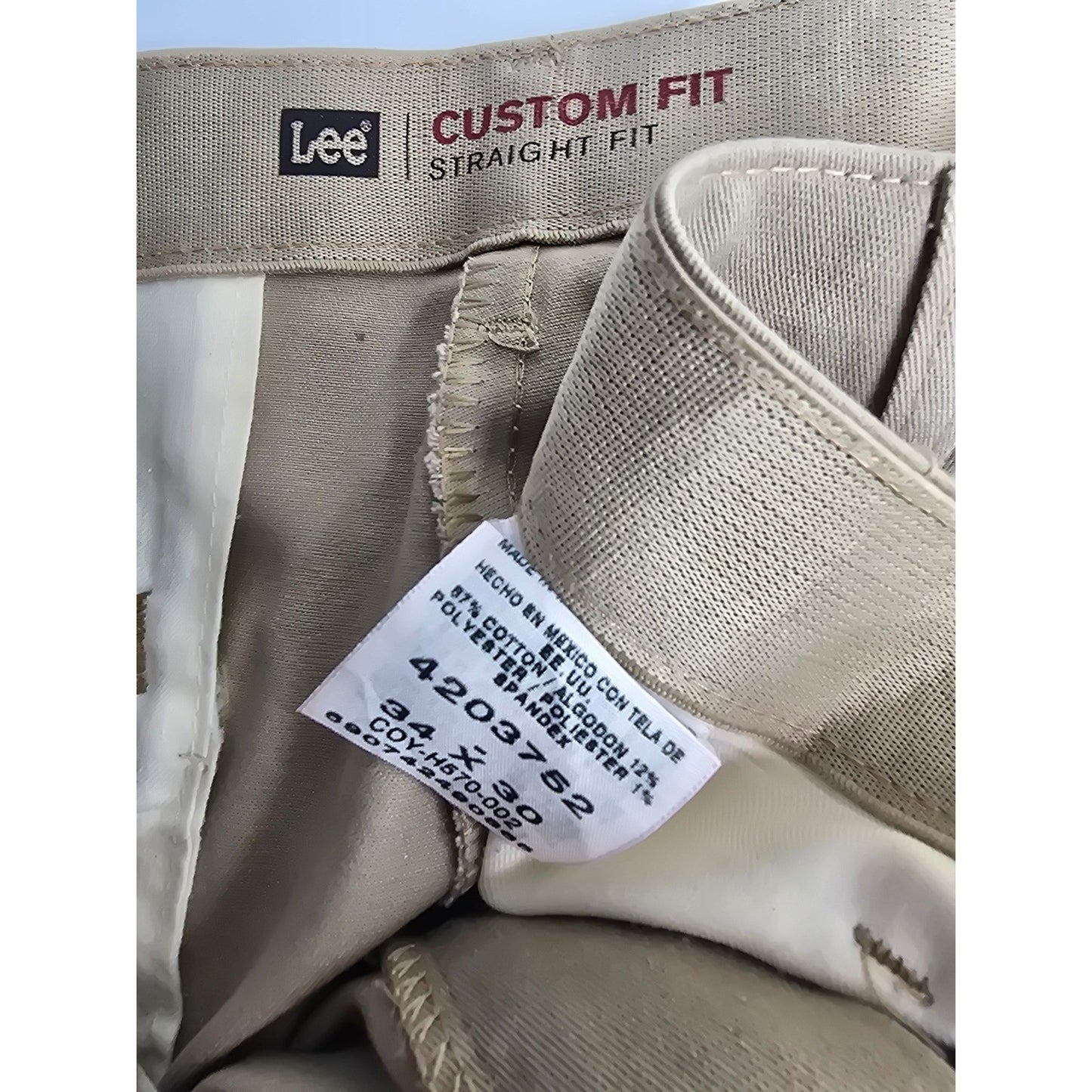 Lee Straight Fit Mens Tan Chino Business Casual Work