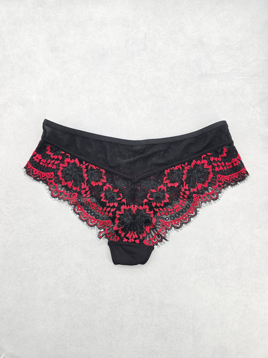 Lace Black Vintage Dainty Whimsy Sexy Goth Fairy Coquette Bridal Panties M