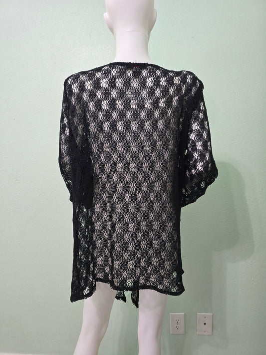 Floral Boho Fairy Coquette Indie Whimsygoth VTG Cottagecore Wrap Kimono Top 14/16