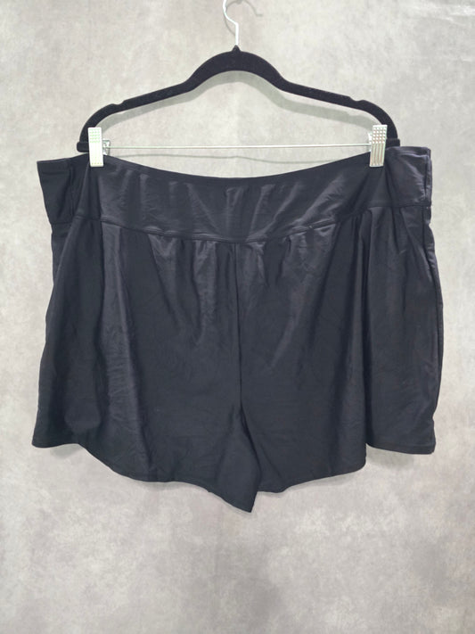 Kona Sol Black Swim Shorts Beach Goth Whimsy Vacation Plus 24W 26W 3XL