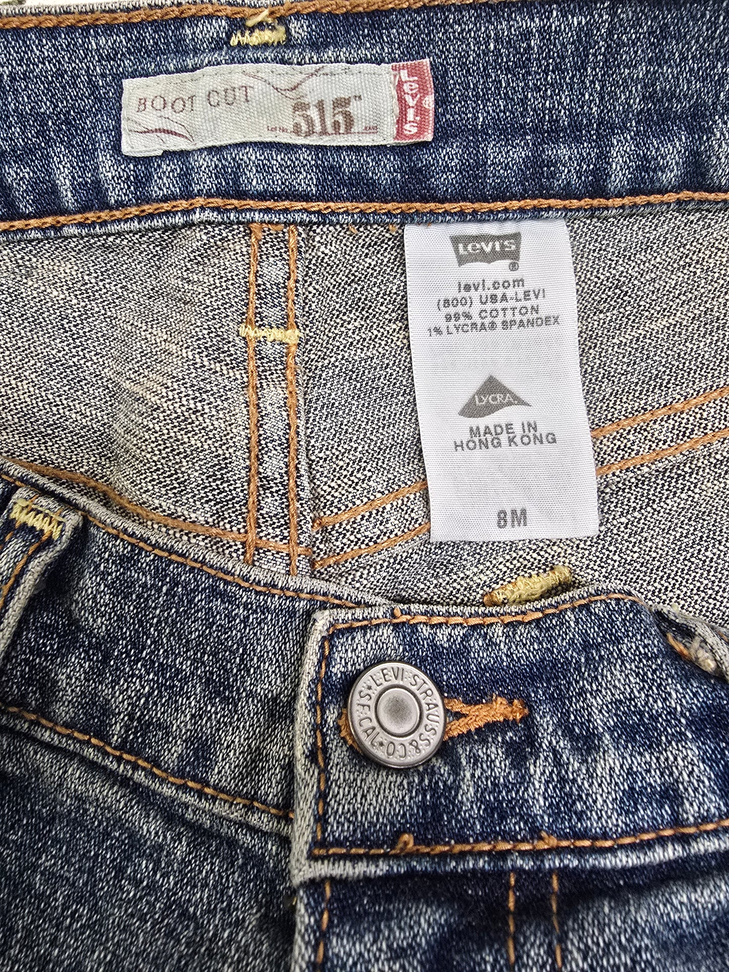 Levi's 515 Bootcut Blue Straight Leg 90s Vintage Womens Jeans 8M