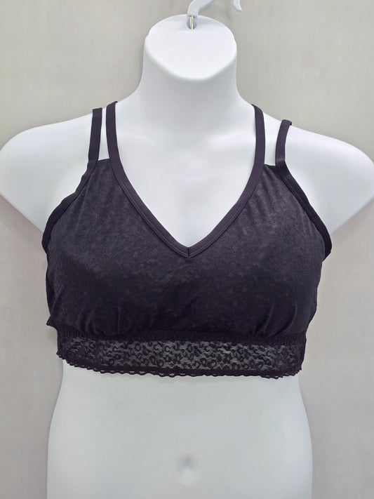 Maurices Black Romantic Boudoir Cottage Lingerie Feminine Lace Bra Plus 2X