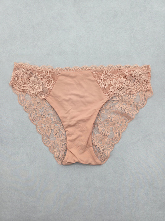 Lace Pink Panty Lace Dainty Whimsy Sexy Goth Fairy Coquette Bridal Large 12/14