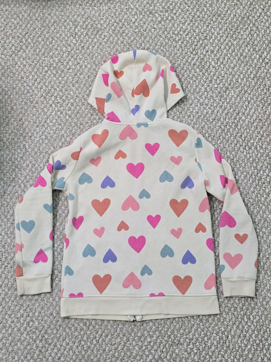 Hearts Cute Boho Cozy Colorful Full Zip Hoodie Sweater Cat & Jack Girls L 10/12