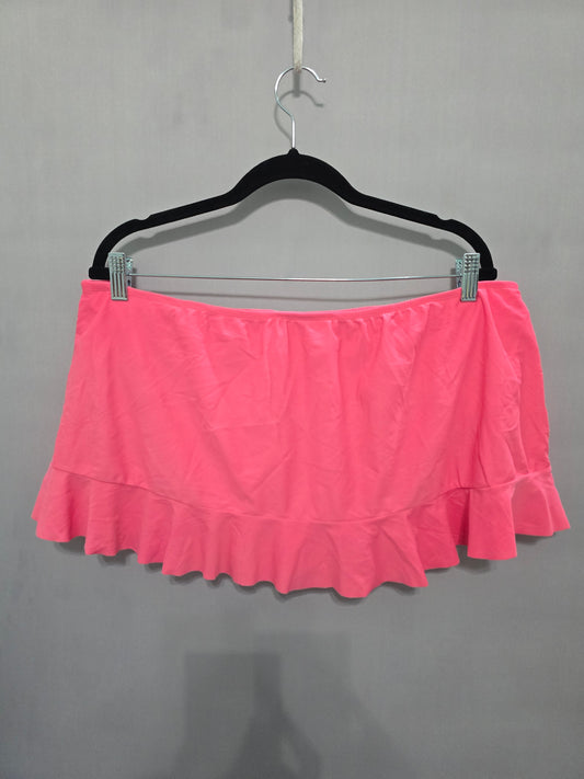 Catalina Pink Ruffle Swimsuit Beach Resort Barbiecore Vacation Mini Skirt XL
