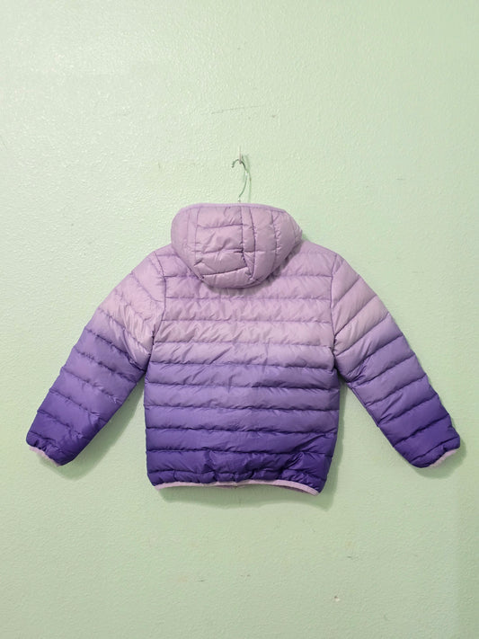 Eddie Bauer Purple Ombre Reversible Light Hood Puffer Ski Snow Girls Jacket S