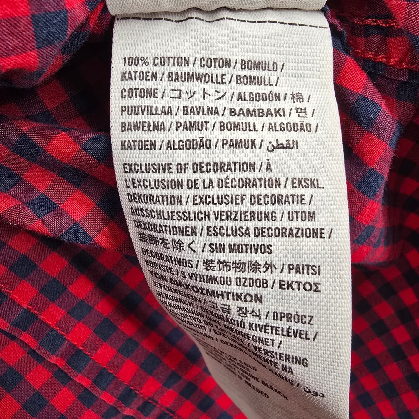 Abercrombie & Fitch Red Blue Plaid Tartan Button Down Long Sleeve Shirt Top XS