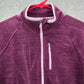 Purple Fleece Zipper Long Sleeve Activewear Y2K Sweater Cardigan Large
