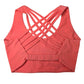 Daughters of Culture Bikini Sports Bra Top Orange Criss Cross Back Active Y2K Stretch XS