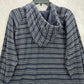 American Eagle Blue Premium Indigo Pullover Classic Stripe Hoodie XL Extra Large