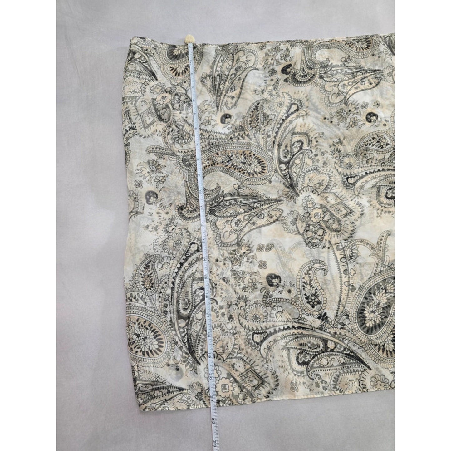 Gray Paisley Printed Light Floral Infinity Scarf OSFM