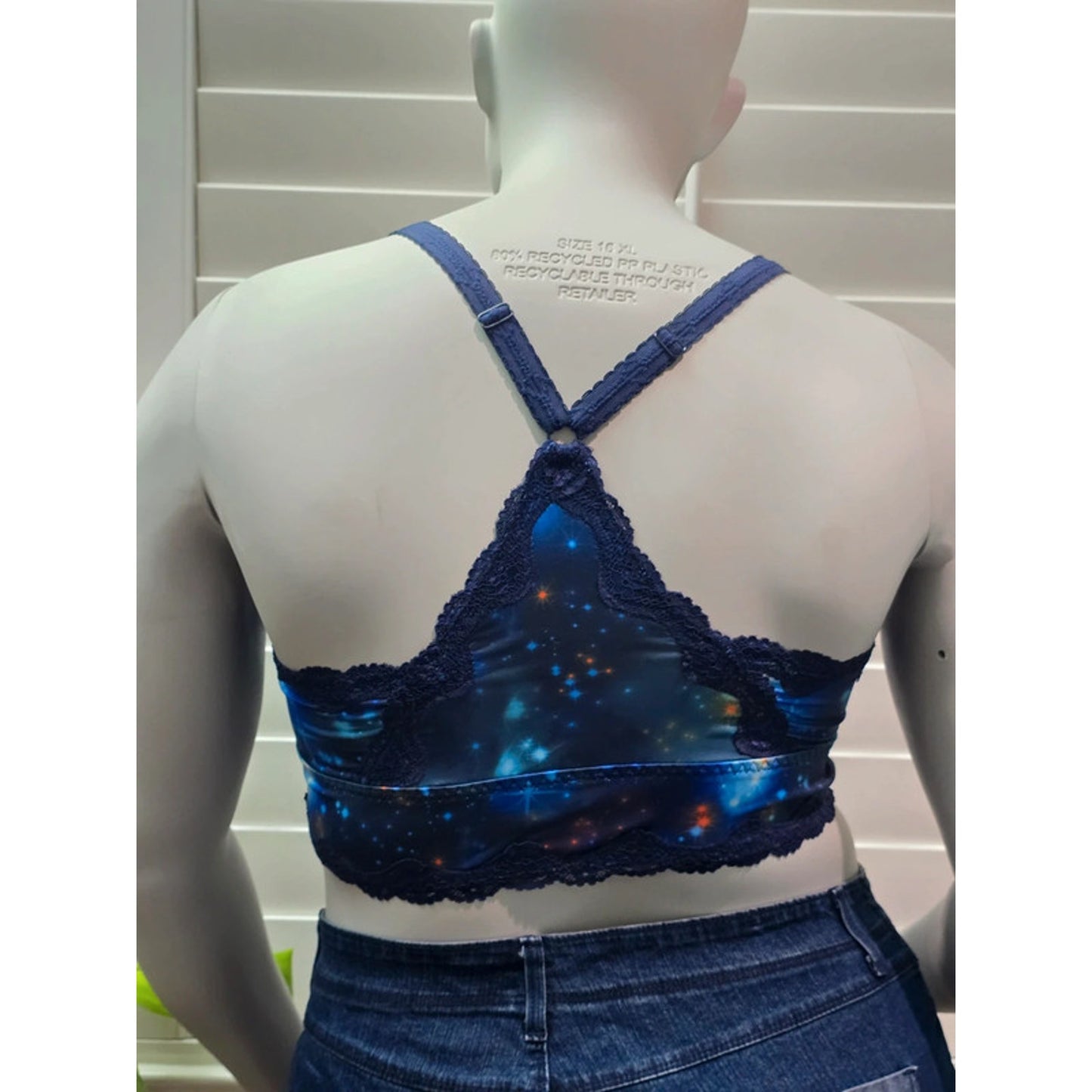 Torrid Curves Blue Galaxy Lace Floral Fairy Bridal Bralette Plus Size 2X