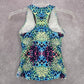 Green Multi Animal Print Padded Racerback Swimwear Tankini Top Extra Small XS