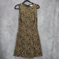 Michael Kors Brown Animal Print Knee Length Sleeveless Flare Pleat Dress 4