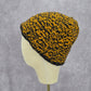 Yellow Black Crochet Knit Bucket Cap Hat Fun Vintage Y2K Funky Beanie