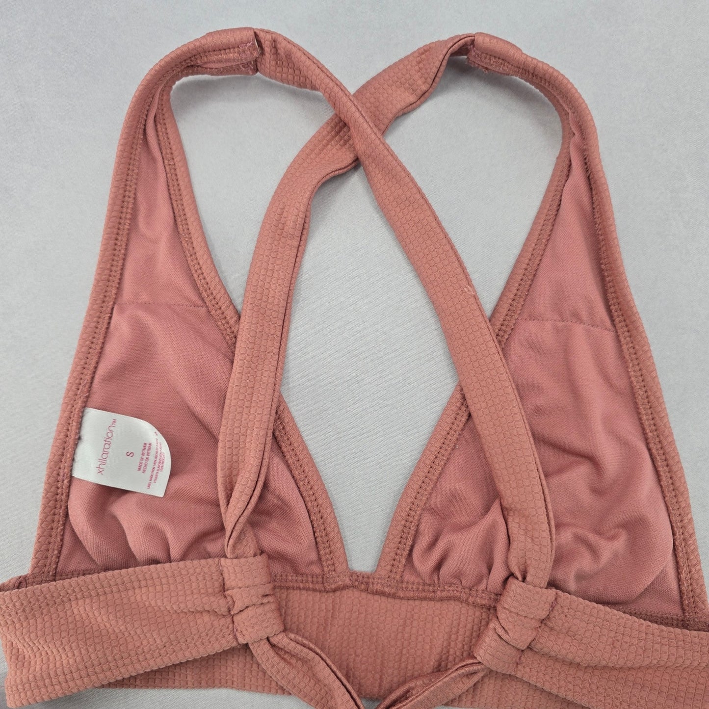 Xhilaration Pink Crisscross Tie Sports Bra Bikini Bralette Swim Top S Small