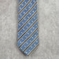 Karako Collection Blue Stripe Floral Executive Geometric Silk Neck Tie Men's