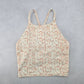 Old Navy Active Powersoft Cream Animal Crop Sports Bra Swim Top XS Extra Small