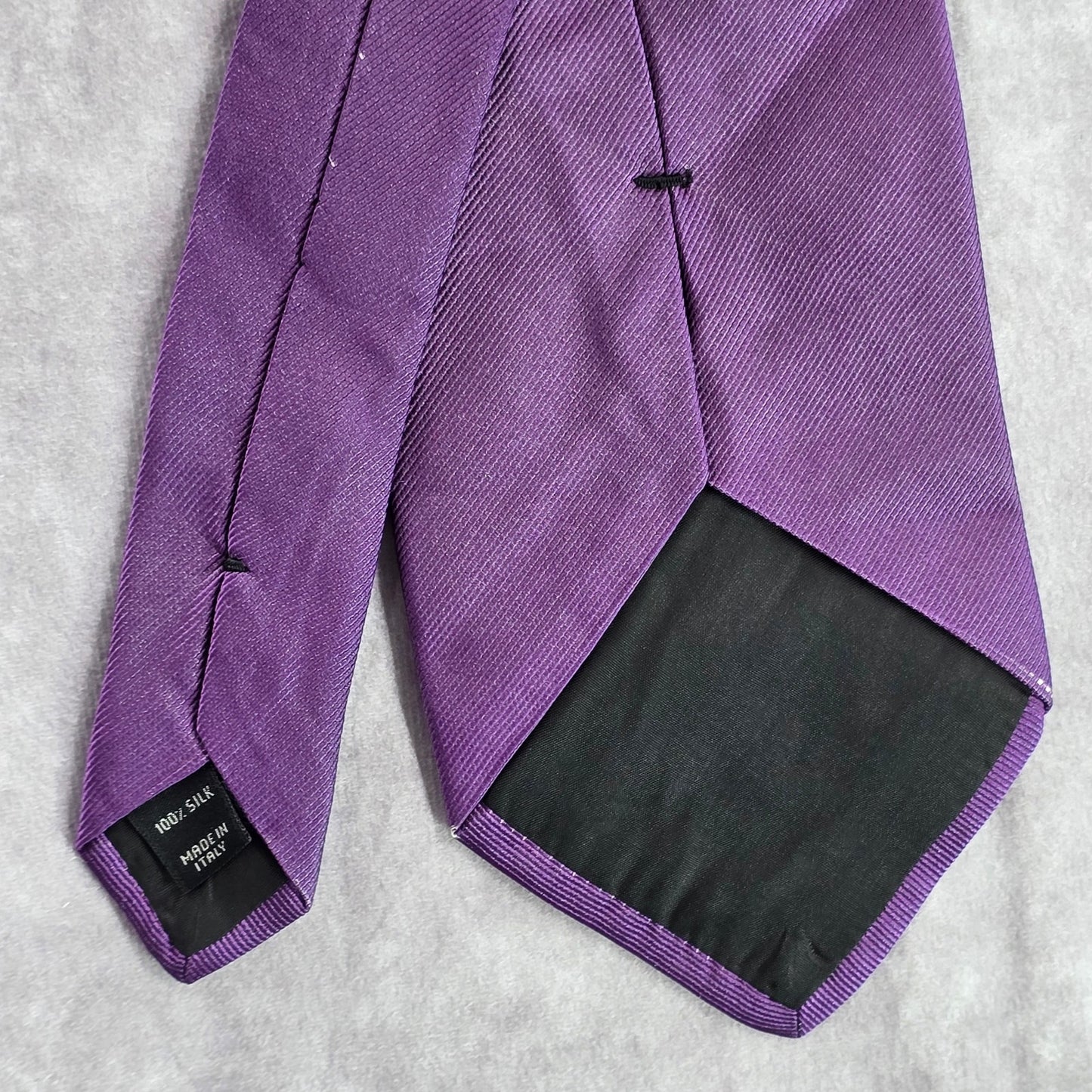 Jos. A. Bank Purple Black Solid Executive 100% Silk Italy Men's Neck Tie
