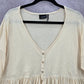 Urban Outfitters Pink Ruffle Button Short Cropped Oversized Blouse Top S Small