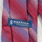 Stafford Essentials Burgundy Stripe Dot 100% Silk Executive Men's Neck Tie
