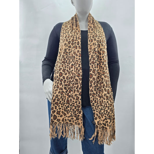 Animal Metallic Fringe Y2K Scarves Resort Whimsy Glam Goth Cottage Cozy Scarf OS