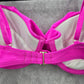 Xhilaration Pink Ruffle Padded Adjustable Wired Bikini Top Swimwear Medium