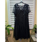 Black Lace Sequin Whimsy Goth Fairy Sparkly Gothic Glam Holiday Dress Plus 24W