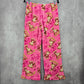 Seven Apparel Pink Fleece Money Butterfly Trouser Sleep Pajama Pants M Medium