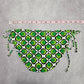 Ingear Green Black White Floral Geometric Tie Bikini Bottom Swimwear Medium
