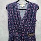 Michael Kors Purple Wrap Floral Sleeveless Knee Length Buckle Dress Medium