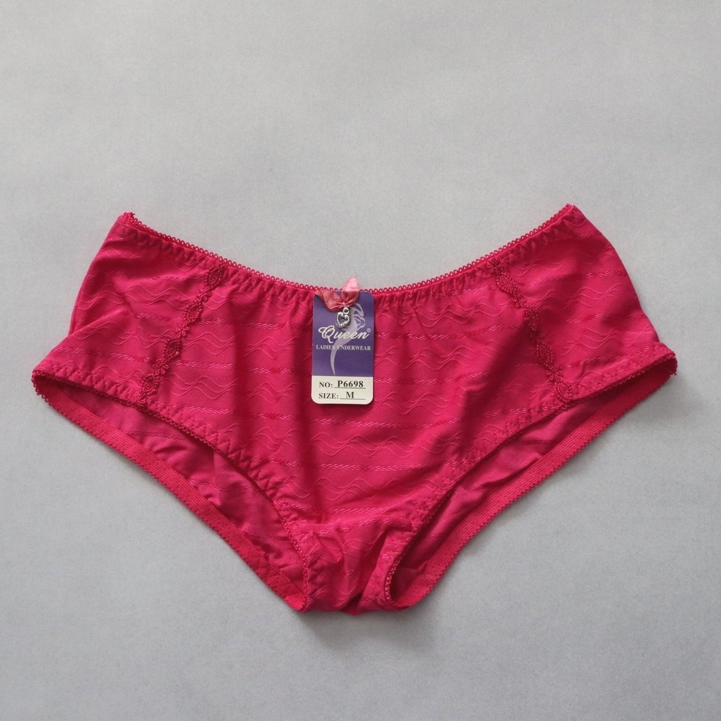 Queen Pink Lace Elastic Sexy Cheeky Flirty Intimates Ladies Underwear Medium