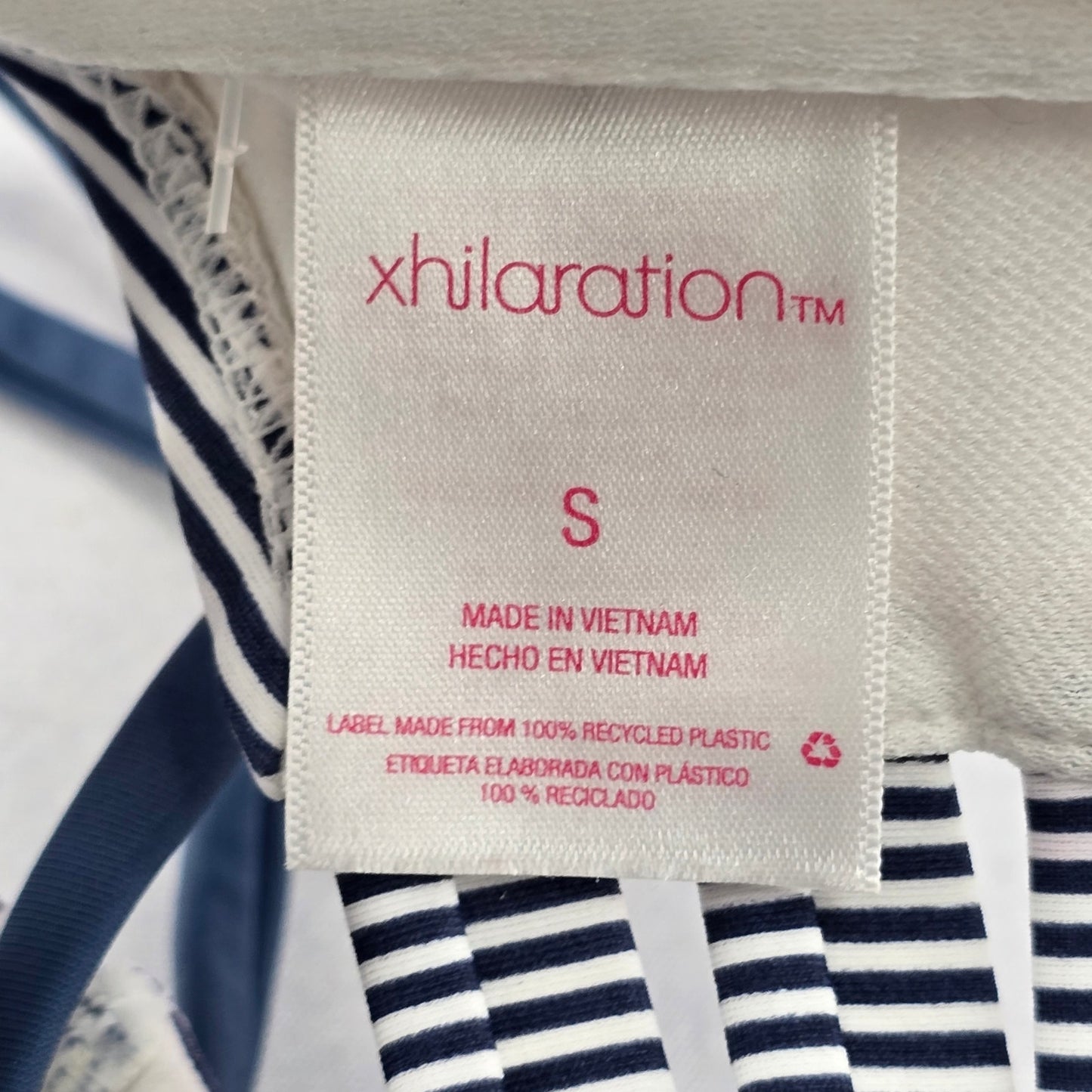 Xhilaration Blue Stripe Crisscross Padded Tie Bikini Bralette Swim Top S Small