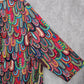 065. Geometric Pattern Multicolor Long Sleeve Top Plus 6XL
