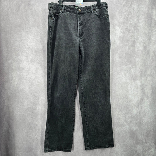 025. Lee Relaxed Straight Leg Gray Black Denim Pants Jeans 16M