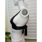 Black Silky Tie Back Sexy Boudoir Bridal Romance Bra Top Small