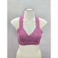 Felina Purple Lace Floral Whimsy Racerback Bridal Bralette Medium