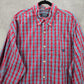 Chaps Red Blue Plaid Long Sleeve Button Down Cotton Mens Shirt Plus 2XL