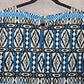 Calvin Klein Blue Black Print Sleeveless Pleated Stretch Top Blouse Plus 2XL