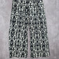 Black White Wide Leg Pullon Boho Beach Funky Print Bottoms Pants Medium