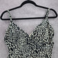 045. St John's Bay Black Floral Tank Top Padded Tankini Swimwear 12 Large