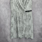 Michael Kors Black White Wrap Midi Knee Length Short Sleeve Dress Large