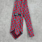 Polo By Ralph Lauren Red Blue Geometric 100% Silk Handmade Men's Neck Tie