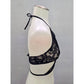 Black Lace Whimsygoth Dark Romance Tie Sheer Wrap Bralette Medium