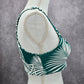Green White Tropical Leaf Cutout Padded Bikini Top Swimwear Medium