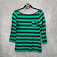 Abercrombie & Fitch Green Blue Stripe Top Casual Small