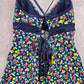 Lands' End Blue Floral Crisscross Tie Padded Swimwear Tankini Tank Top Small 4