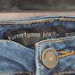 053. Rue21 Twentyone Black Blue Denim Pants Straight Stretch Skinny Jeans 13/14R